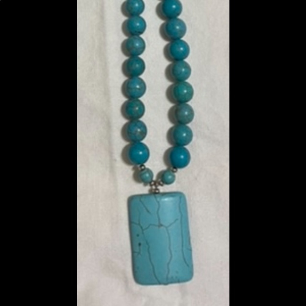 Necklace 18” long turquoise